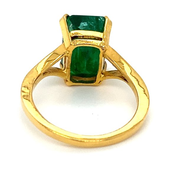 GIA Certified Emerald 5.52ct Solid 22K Gold Ring - Picture 4 of 7